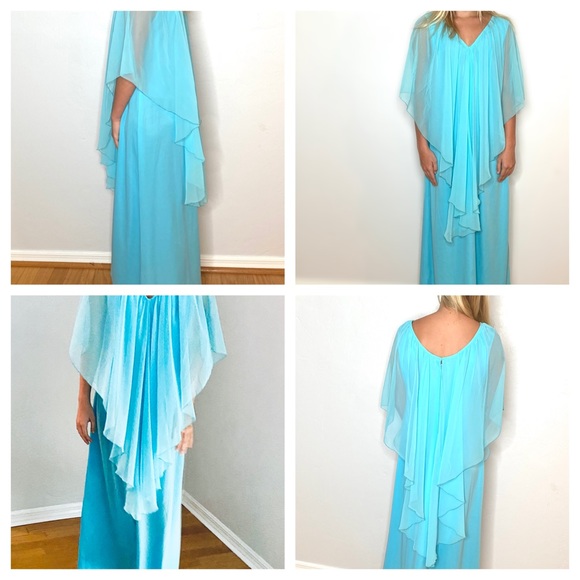 Vintage Skyblue Maxi Dress - Picture 7 of 9